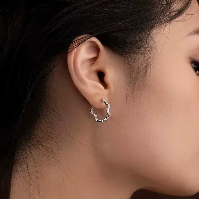 Twisted Pavé Crystal Hoop Earrings 9