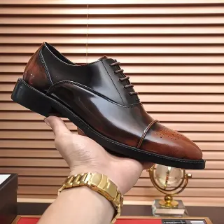 Two-Tone Brown Cap Toe Brogue Oxford Shoes