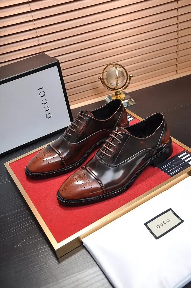 Two-Tone Brown Cap Toe Brogue Oxford Shoes 4