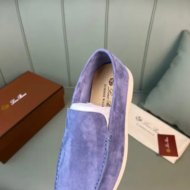 Violet Suede Moc-Toe Slip-On Loafers 2