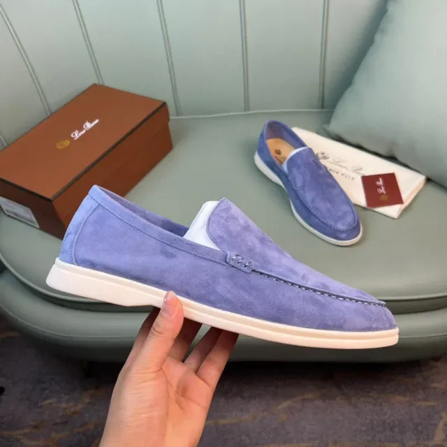 Violet Suede Moc-Toe Slip-On Loafers 4