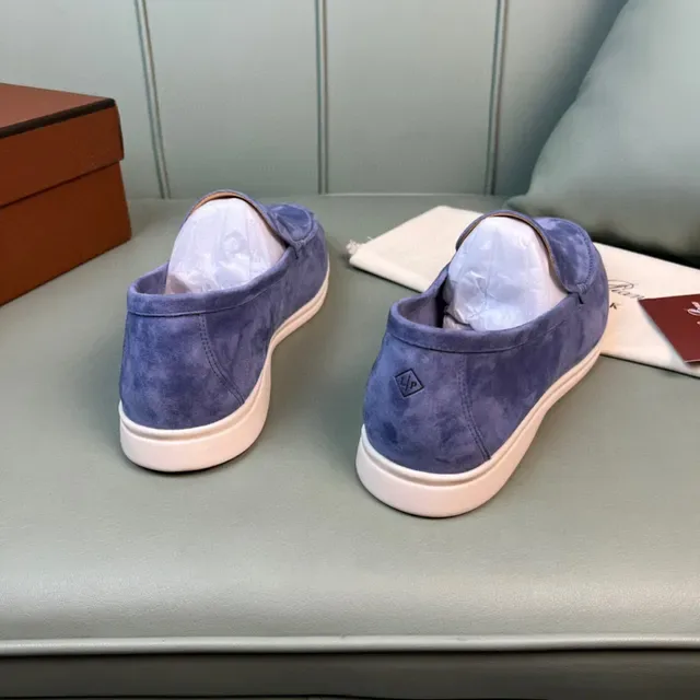 Violet Suede Moc-Toe Slip-On Loafers 6