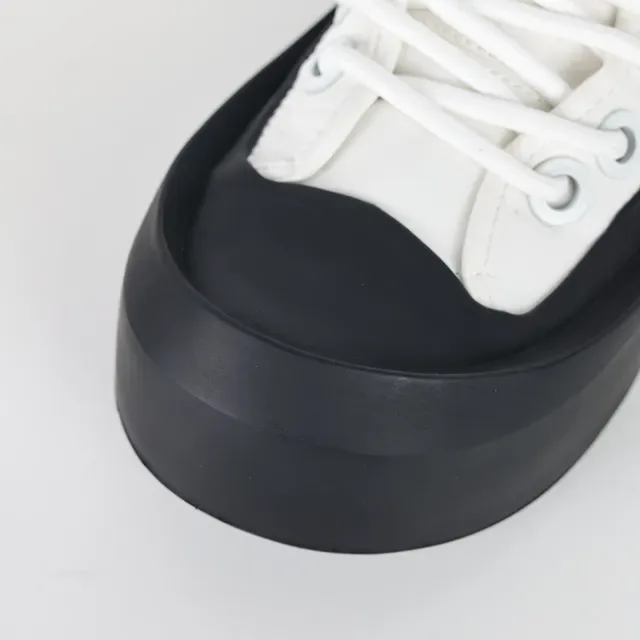 White and Black Platform High-Top Sneakers 5