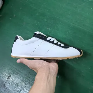 White and Black Two-Tone Perforated Lifestyle Sneaker
