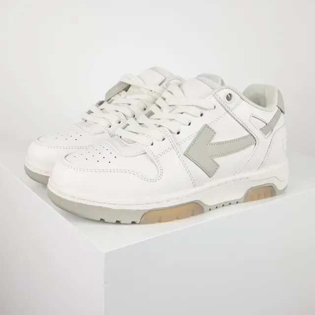 White and Light Gray Arrow-Overlay Lifestyle Sneaker 2