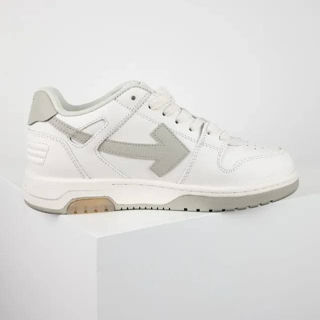 White and Light Gray Arrow-Overlay Lifestyle Sneaker 7