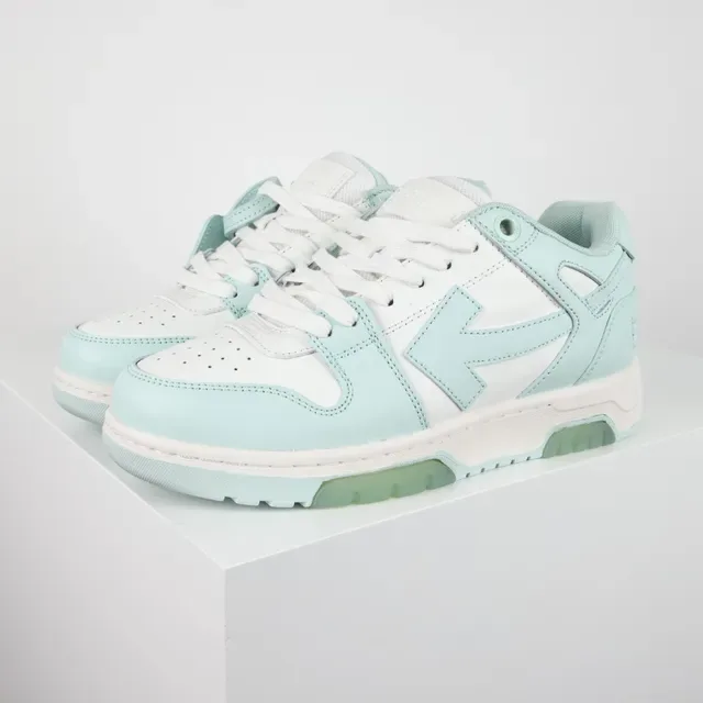 White and Mint Green Paneled Arrow Overlay Lifestyle Sneakers 2