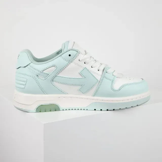 White and Mint Green Paneled Arrow Overlay Lifestyle Sneakers 7