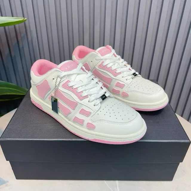 White and Pink Geometric Overlay Lifestyle Sneakers 3