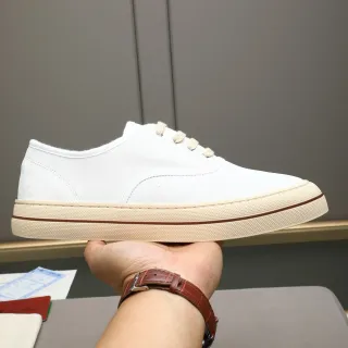 White Beige Low-Top Upper Canvas Shoes