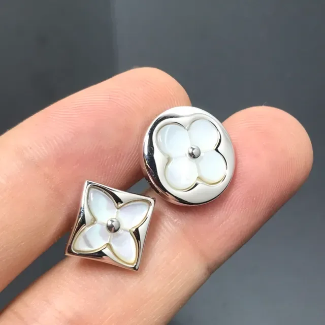 White Gold Floral Motif Mother-of-Pearl Inlay Brooch 3