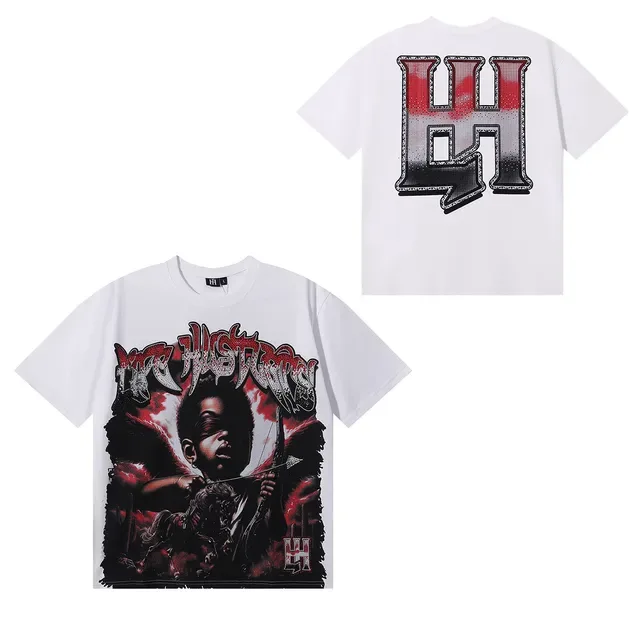 White Red Graphic Print Oversized Fit T-Shirt 3