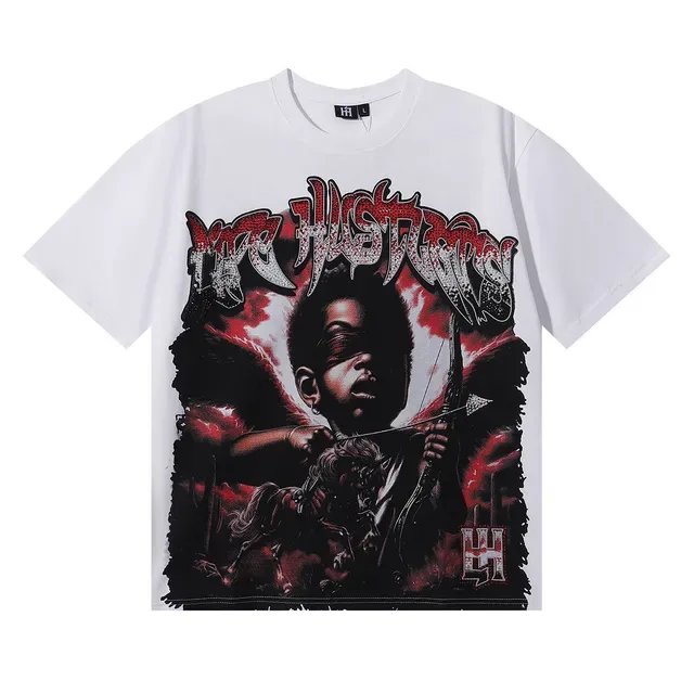 White Red Graphic Print Oversized Fit T-Shirt 7