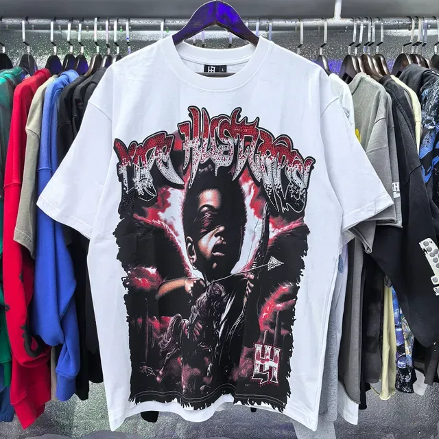 White Red Graphic Print Oversized Fit T-Shirt 12