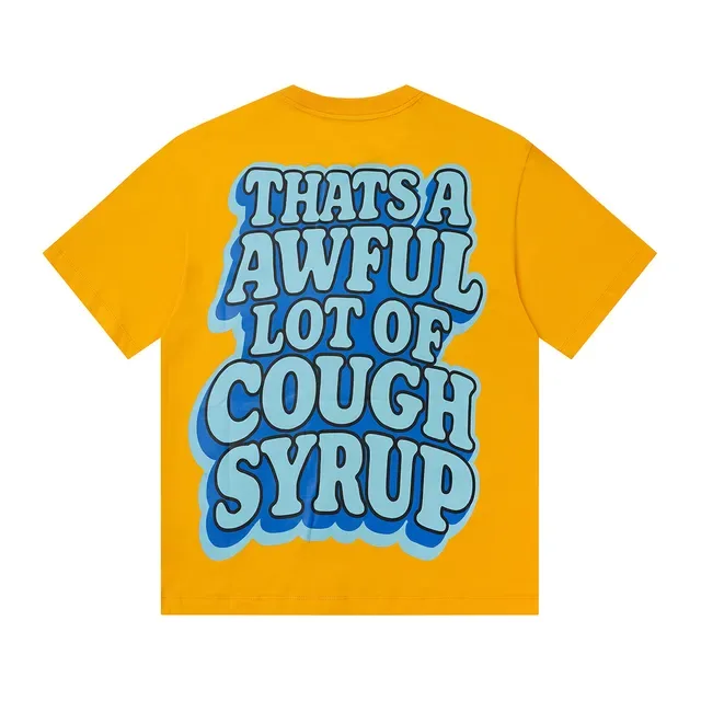 Yellow Graphic Cough Syrup Bear Print T-Shirt 4