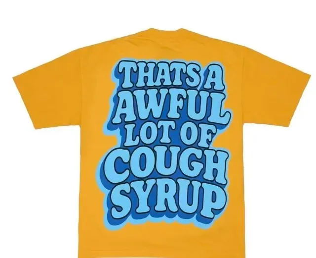 Yellow Graphic Cough Syrup Bear Print T-Shirt 9