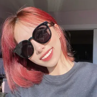Gentle Monster Black Oversized Cat-Eye Asymmetrical Cutout Detail Sunglasses