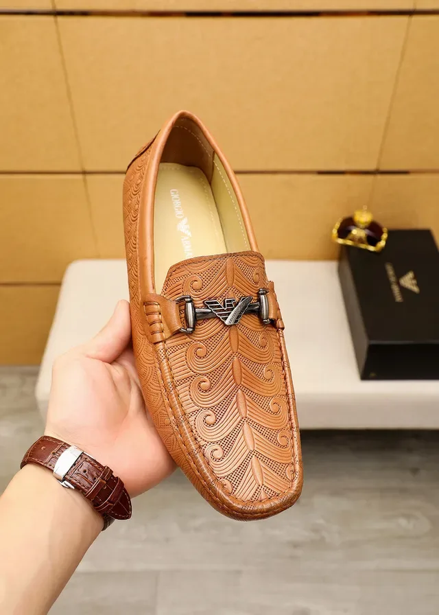 Giorgio Armani Mocassins de Couro Embossado com bit de cavalo 6