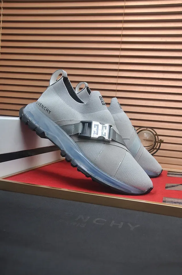 Givenchy Gray Black Slip-On Mesh Upper Lifestyle Sneakers 4