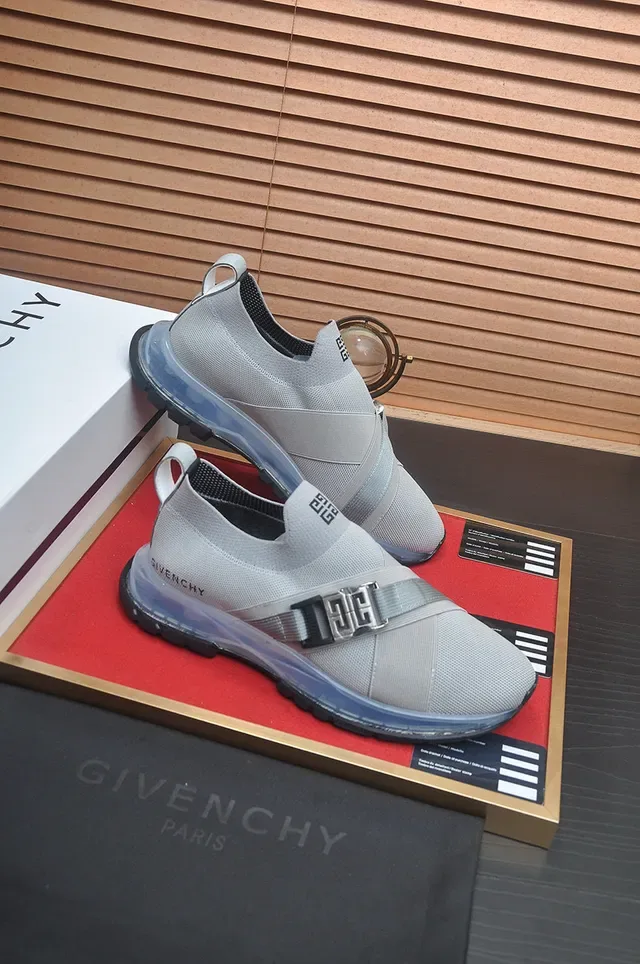 Givenchy Gray Black Slip-On Mesh Upper Lifestyle Sneakers 6