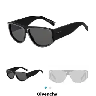 Givenchy GV 7177/S Black/Grey Oversized Shield Sunglasses