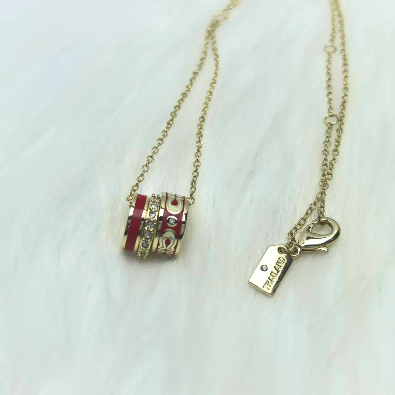 Givenchy Multicolor Enamel Ring Pendant Necklaces 8