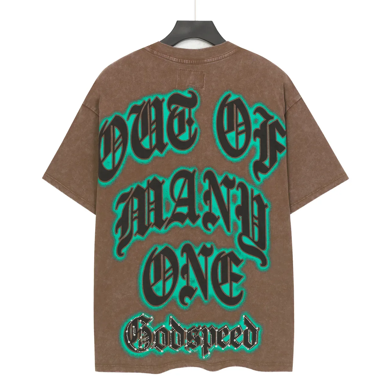 Godspeed Acid-Wash Brown Cityscape Porsche Graphic T-Shirt 4