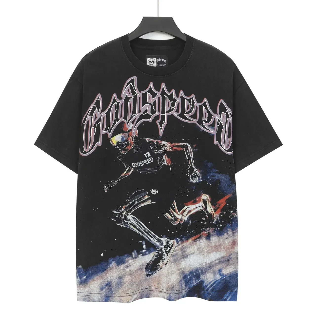 Godspeed Black Multicolor Oversized Fit Graphic Front Print T-Shirt 3