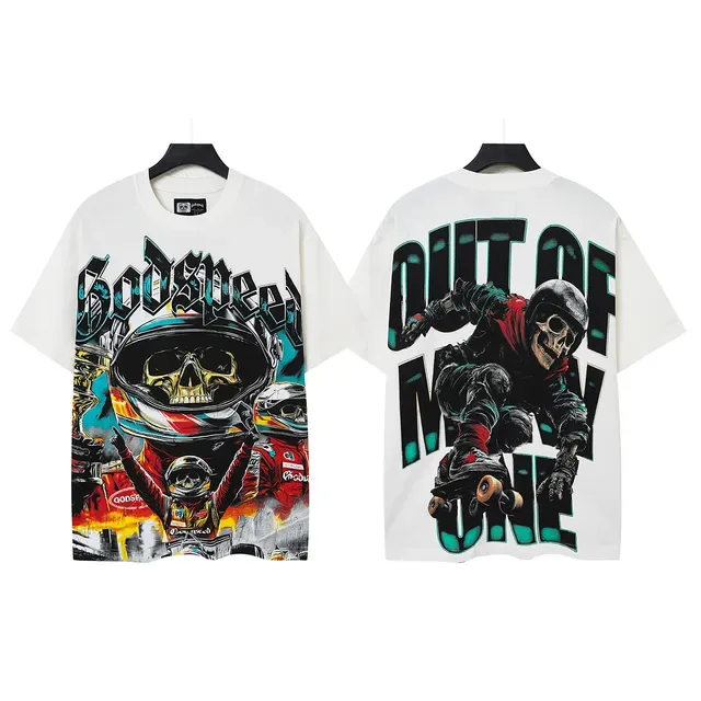 Godspeed Graphic-Print Racing Skull T-Shirt 2