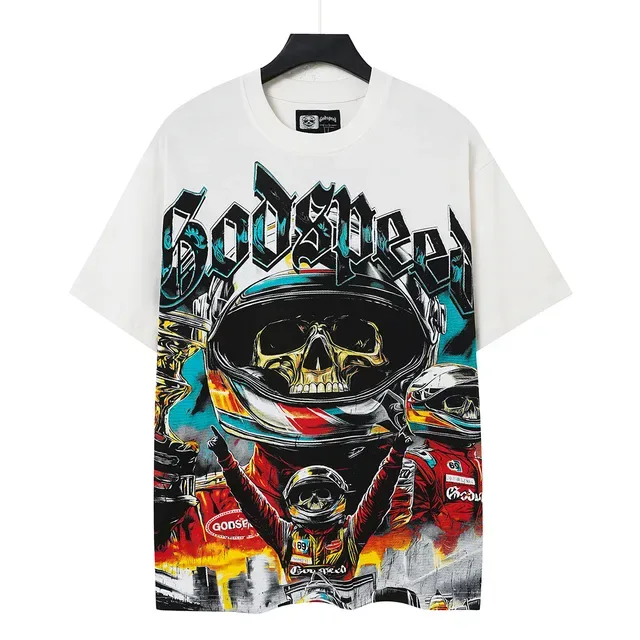 Godspeed Graphic-Print Racing Skull T-Shirt 3