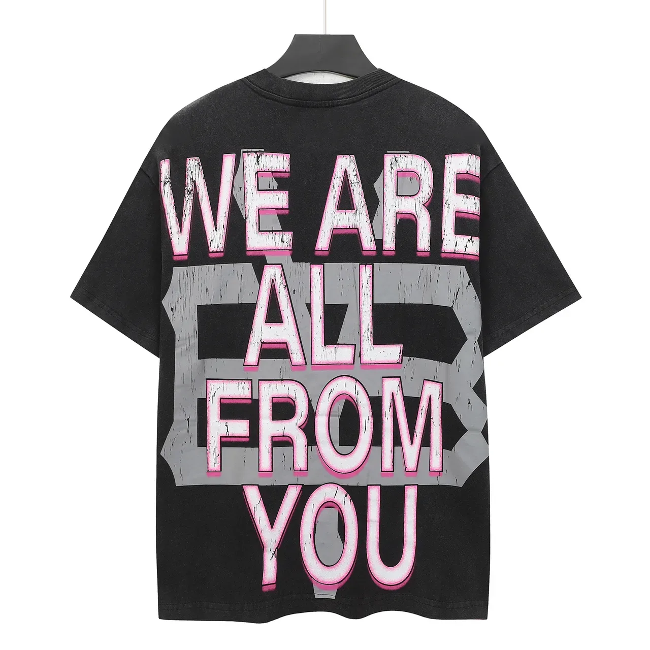 Godspeed Oversized Graphic Print Black Pink T-Shirt 3