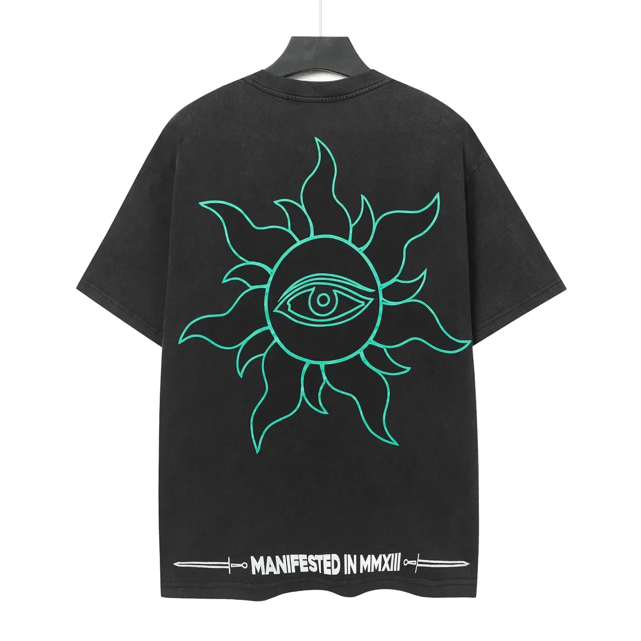 Godspeed Statue of Liberty and Sun Eye Graphic Black T-Shirt 3
