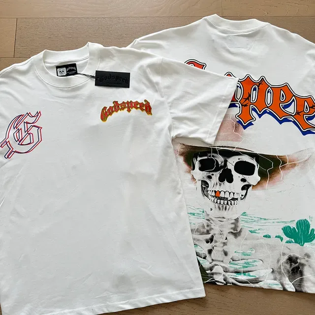 Godspeed White Multicolor Graphic-Print Oversized Fit T-Shirt 7
