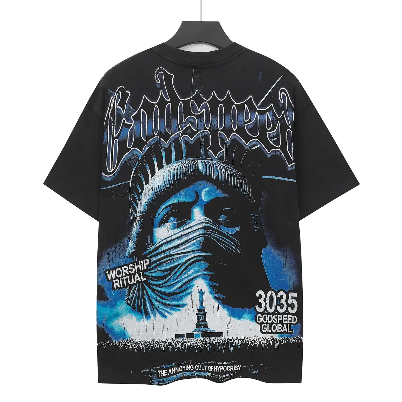 Godspeed Worship Ritual Statue of Liberty Graphic T-Shirt 3