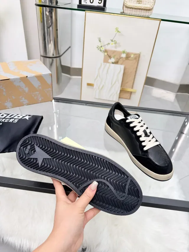 Golden Goose Ball Star سنیکرز لايف ستايل أسود جلد و سويد 2