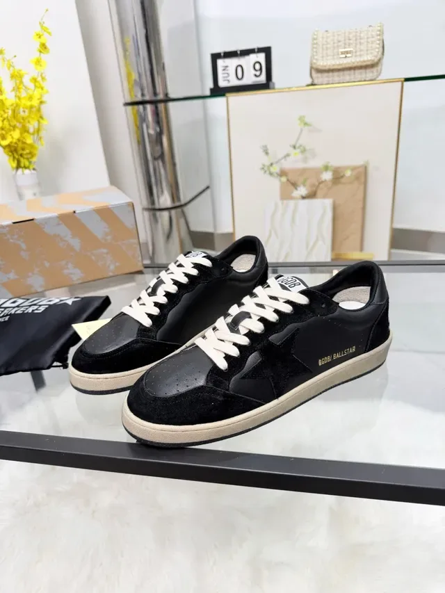 Golden Goose Ball Star سنیکرز لايف ستايل أسود جلد و سويد 5