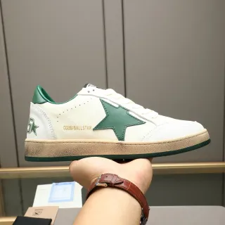 Golden Goose Ball Star Off-White and Green Lifestyle Sneakers