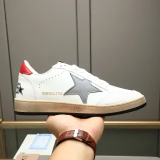 Golden Goose Ball Star White Gray Red Lifestyle Sneakers