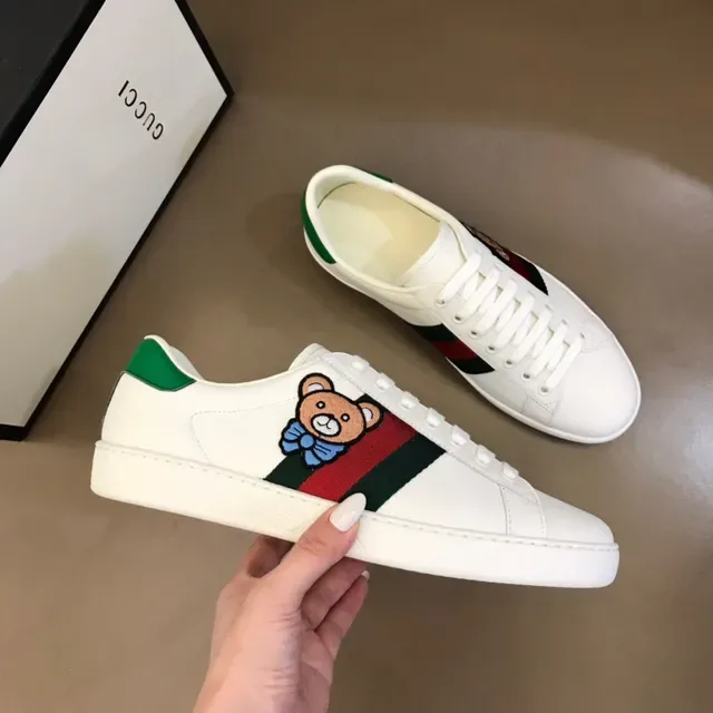 Gucci Ace حذاء رياضي أسلوب حياة شرائط ويب تطريز دب 5