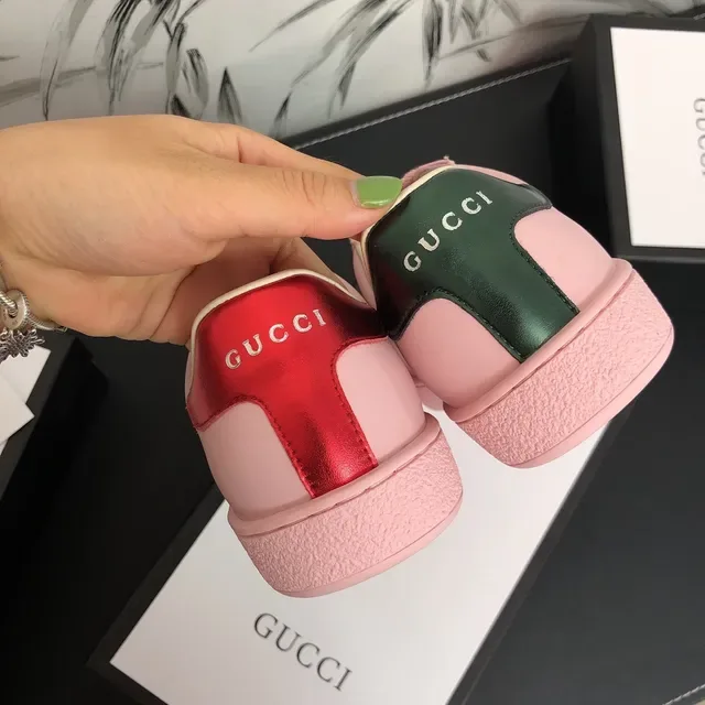 Gucci Ace Cat Pink Leather Lifestyle Sneakers 2