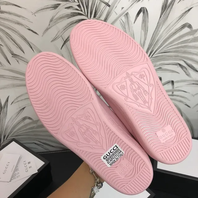 Gucci Ace Cat Pink Leather Lifestyle Sneakers 5