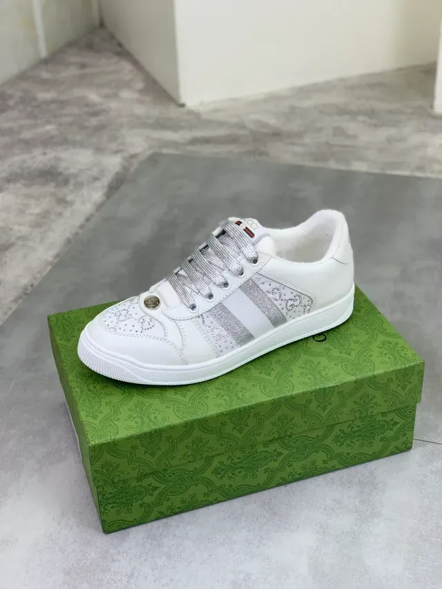 Gucci Ace Crystal-Embellished Striped-Panel Lifestyle Sneakers 4