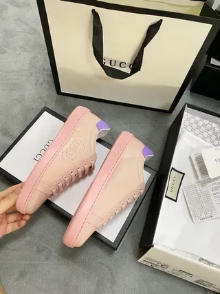 Gucci Ace Pink and Purple Perforated Logo Lifestyle Sneakers 2