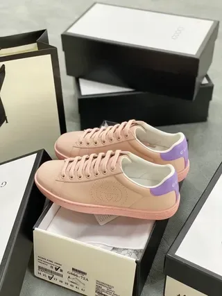 Gucci Ace Pink and Purple Perforated Logo Lifestyle Sneakers 4