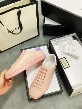 Gucci Ace Pink and Purple Perforated Logo Lifestyle Sneakers 5