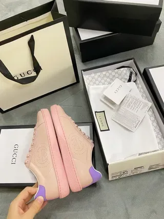 Gucci Ace Pink and Purple Perforated Logo Lifestyle Sneakers 6