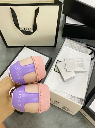 Gucci Ace Pink and Purple Perforated Logo Lifestyle Sneakers 7