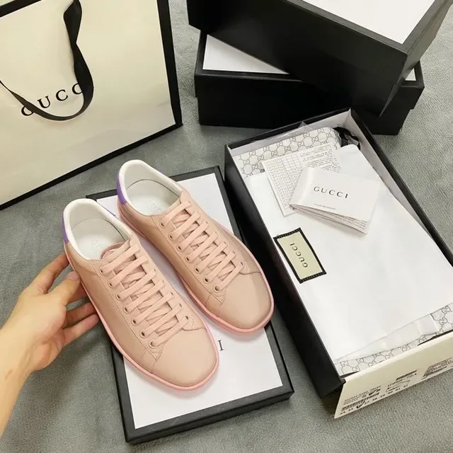 Gucci Ace Pink and Purple Perforated Logo Lifestyle Sneakers 9