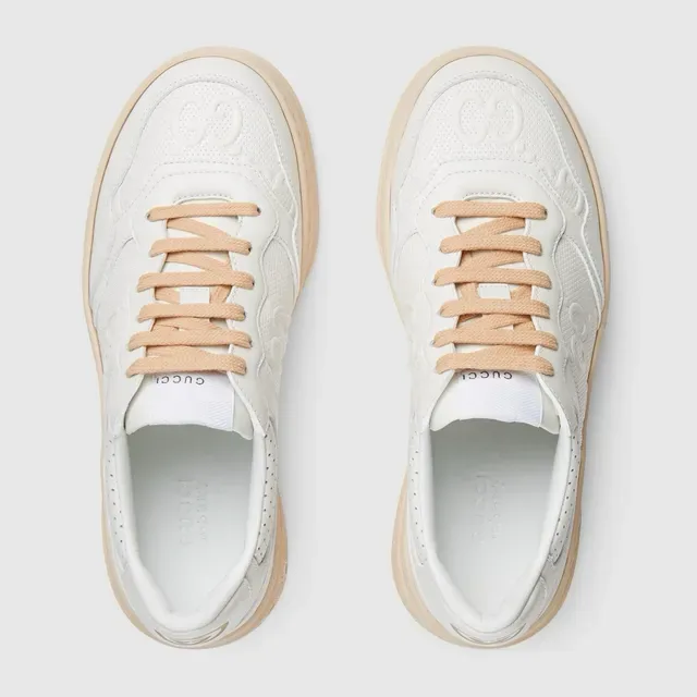 Gucci Ace Platform White and Beige Lifestyle Sneakers 5