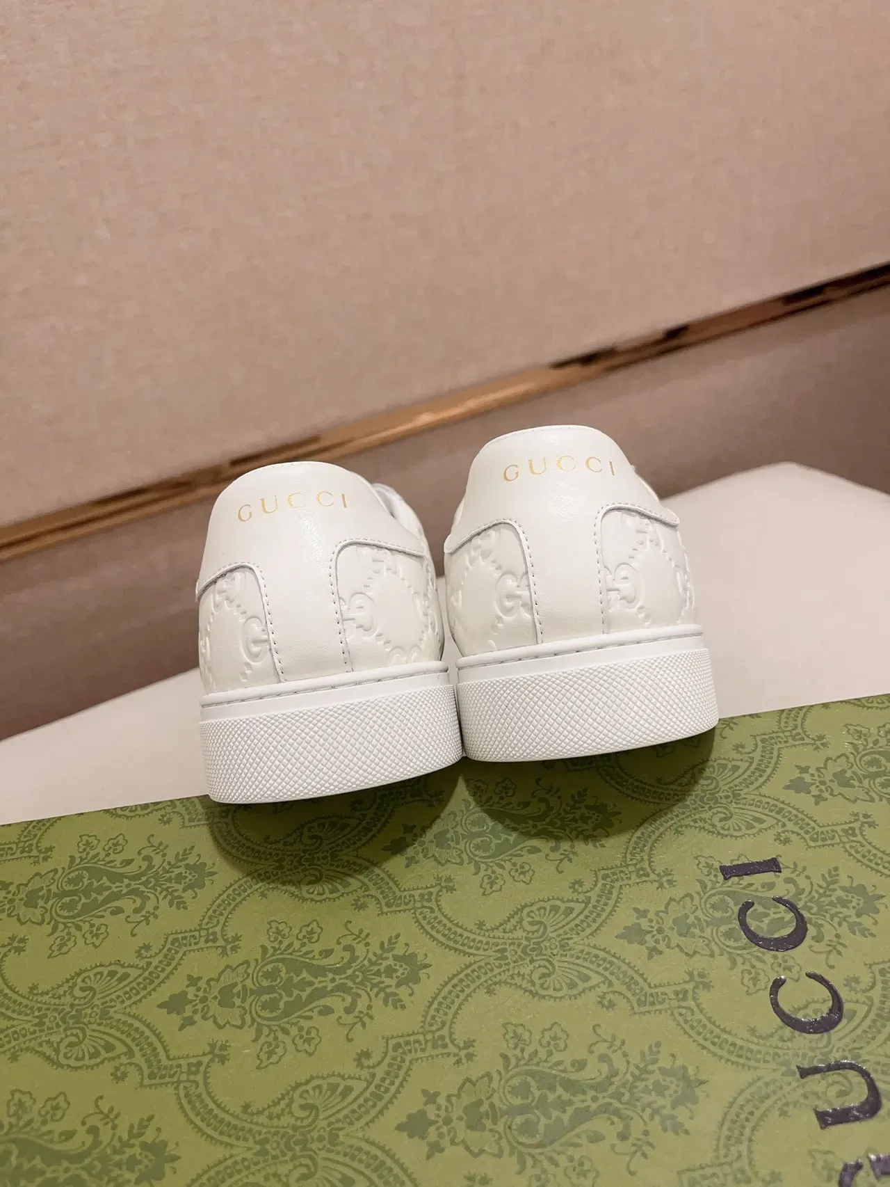 Gucci Ace White Embossed GG Web Stripe Lifestyle Sneakers 3